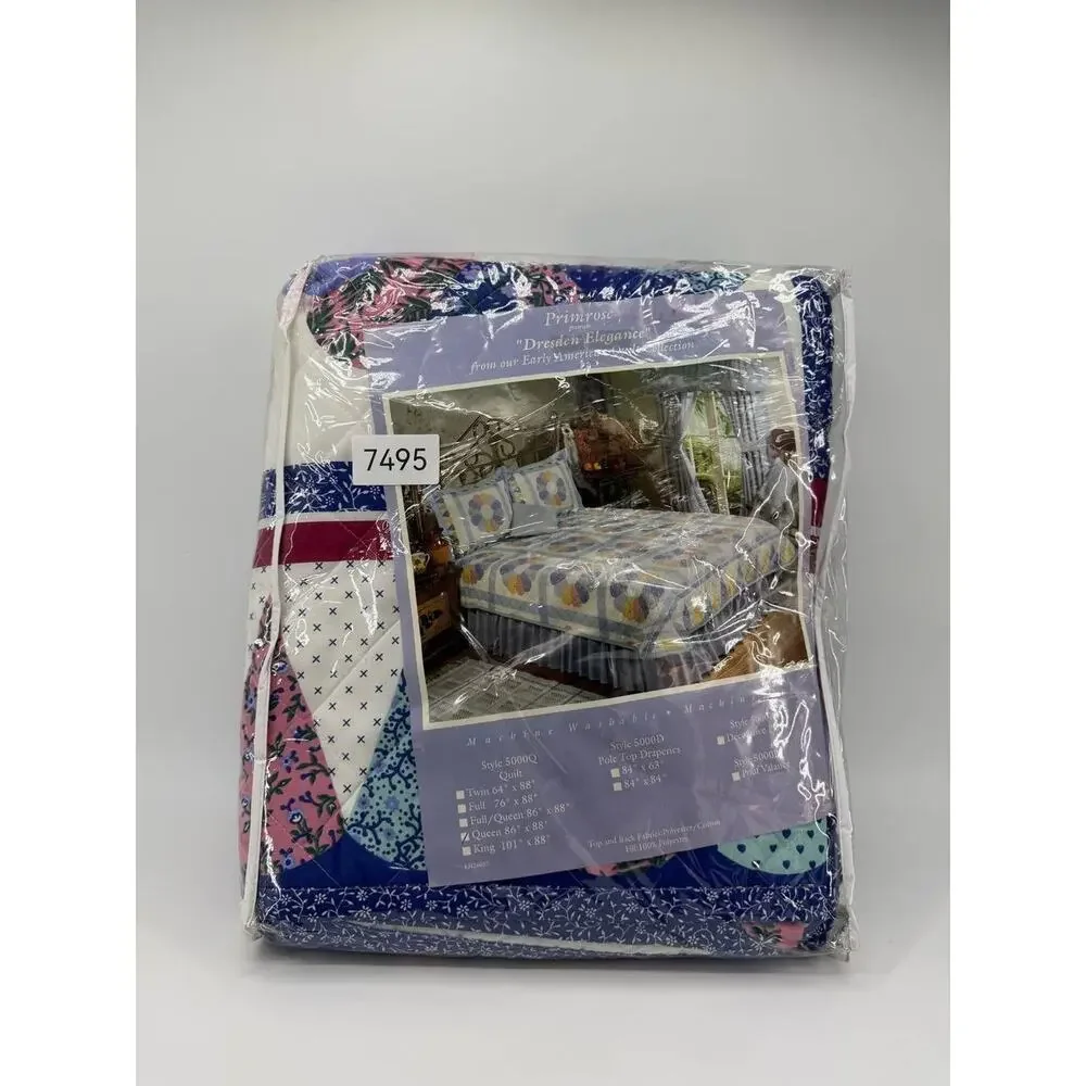 Primrose Dresden Elegance Full Quilt Floral Cotton Blend USA New Sealed